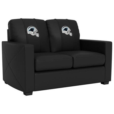 Dreamseat Silver Loveseat with Carolina Panthers Helmet Logo XZ7759003LSCDBK-PSNFL20022